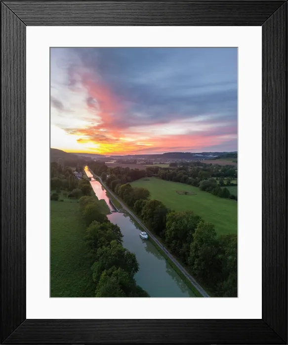 Framed Print : Sunrise on the Canal de Bourgogne, Burgundy, France Framed Print : Sunrise on the Canal de Bourgogne, Burgundy, France