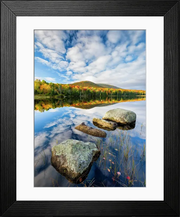 Framed Print : Autumn sunrise reflection on Noyes Pond, Green Mountains, Groton, Vermont, USA Framed Print : Autumn sunrise reflection on Noyes Pond, Green Mountains, Groton, Vermont, USA