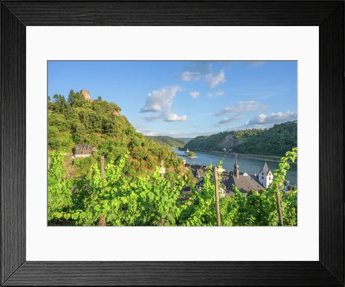 Framed Print : Gutenfels castle and Pfalzgrafenstein castle, Kaub, Rhine valley, Rhineland-Palatinate, Germany Framed Print : Gutenfels castle and Pfalzgrafenstein castle, Kaub, Rhine valley, Rhineland-Palatinate, Germany