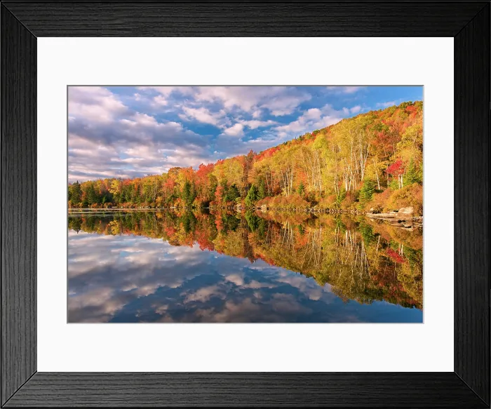 Framed Print : Autumn reflection in Kettle Pond at sunset, Groton State Forest, Vermont, USA Framed Print : Autumn reflection in Kettle Pond at sunset, Groton State Forest, Vermont, USA