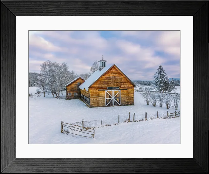 Framed Print : Natural barn in snow, Northeast Kingdom, Guildhall, Vermont, USA Framed Print : Natural barn in snow, Northeast Kingdom, Guildhall, Vermont, USA