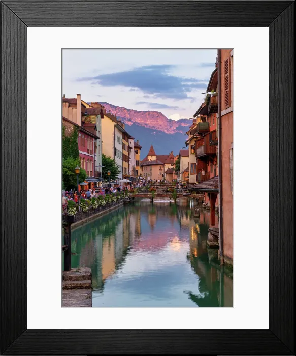 Framed Print : Quai de l'Eveche along Thiou Canal, Annecy, Haute-Savoie, France