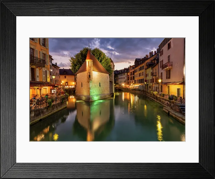 Framed Print : The Old Prison on Thiou Canal at Night, Annecy, Haute-Savoie, France Framed Print : The Old Prison on Thiou Canal at Night, Annecy, Haute-Savoie, France