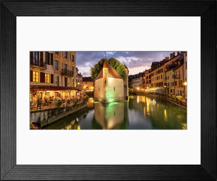 Framed Print : The Old Prison on Thiou Canal at Night, Annecy, Haute-Savoie, France Framed Print : The Old Prison on Thiou Canal at Night, Annecy, Haute-Savoie, France