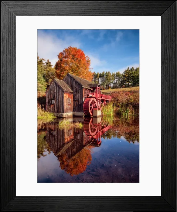 Framed Print : Autumn reflection at the Old Guildhall Grist Mill, Northeast Kingdom, Guildhall, Vermont, USA Framed Print : Autumn reflection at the Old Guildhall Grist Mill, Northeast Kingdom, Guildhall, Vermont, USA