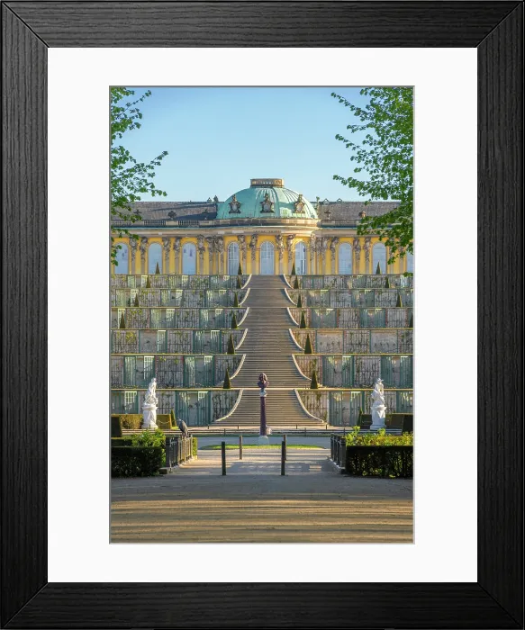 Framed Print : Sanssouci Palace, Schloss Sanssouci, Unsesco world heritage, Potsdam, Brandenburg, Germany, Europe