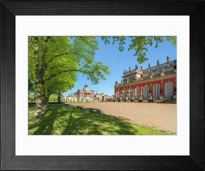 Framed Print : New Palace and the University of Potsdam in background, palace garden of Sanssouci park, Sanssouci, Unsesco world heritage, Potsdam, Brandenburg, Germany Framed Print : New Palace and the University of Potsdam in background, palace garden of Sanssouci park, Sanssouci, Unsesco world heritage, Potsdam, Brandenburg, Germany