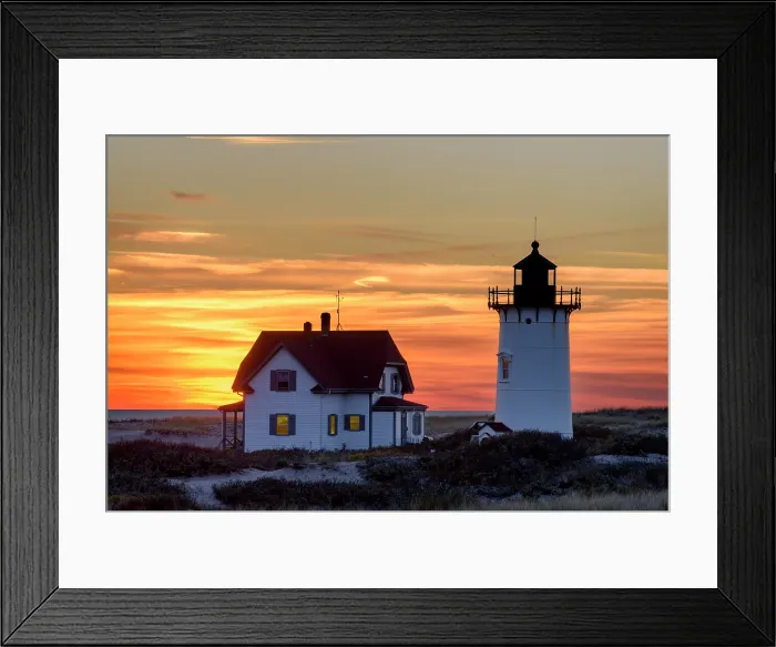 Framed Print : Sunset from Race Point Lighthouse on Cape Cod, Provincetown, Massachusetts, USA Framed Print : Sunset from Race Point Lighthouse on Cape Cod, Provincetown, Massachusetts, USA
