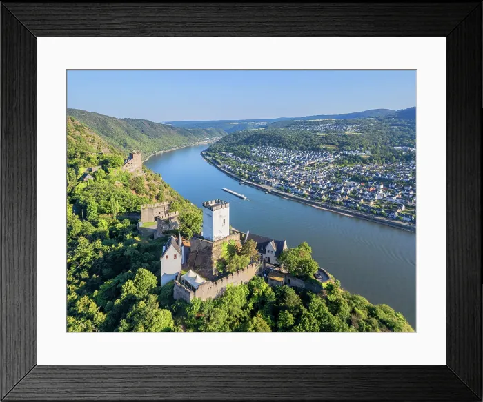 Framed Print : Liebenstein castle and Sterrenberg castle with Bad Salzig, Kamp-Bornhofen, Rhine valley, Rhineland-Palatinate, Germany Framed Print : Liebenstein castle and Sterrenberg castle with Bad Salzig, Kamp-Bornhofen, Rhine valley, Rhineland-Palatinate, Germany