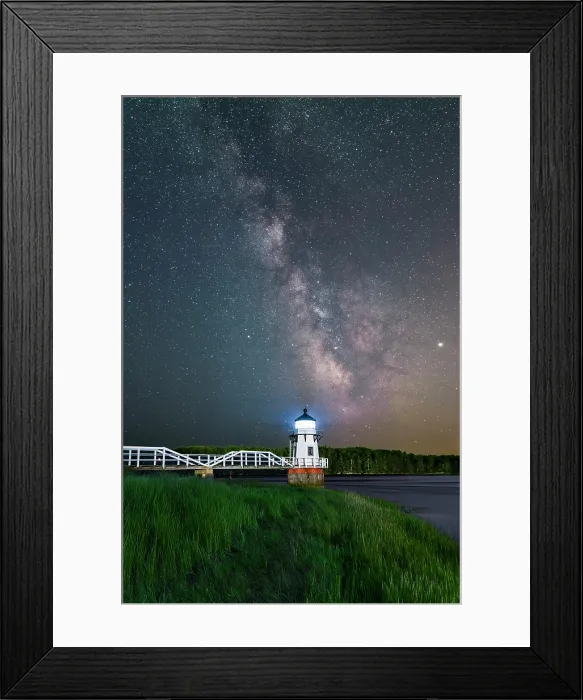Framed Print : Milky Way over Doubling Point Light, Arrowsic, Maine, USA Framed Print : Milky Way over Doubling Point Light, Arrowsic, Maine, USA