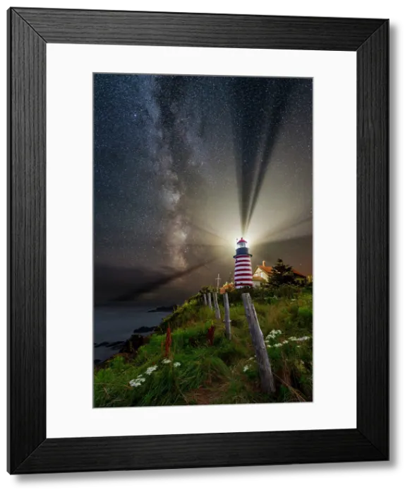 Framed Print : Milky Way over West Quoddy Head Lighhtouse, Lubec, Maine Framed Print : Milky Way over West Quoddy Head Lighhtouse, Lubec, Maine