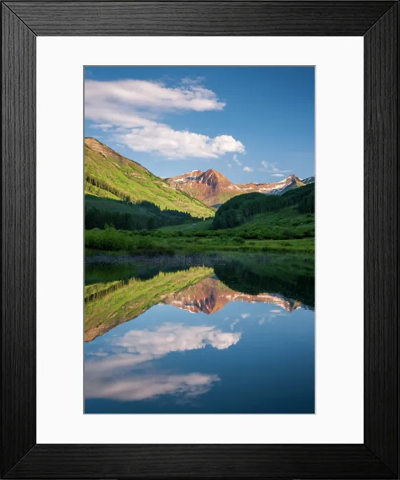 Framed Print : Reflection of Mount Baldy, Crested Butte, Colorado, USA