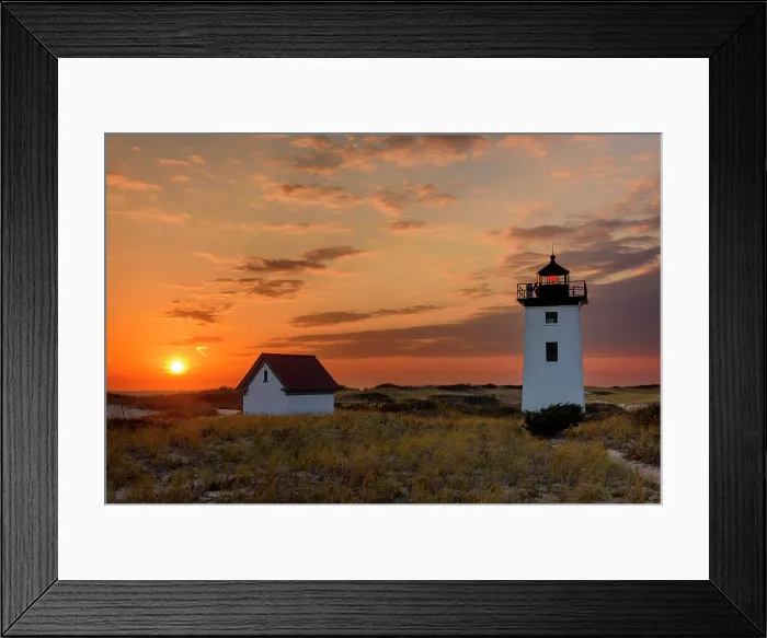 Framed Print : Sunset at Wood End Lighthouse on Cape Cod, Provincetown, Massachusetts, USA Framed Print : Sunset at Wood End Lighthouse on Cape Cod, Provincetown, Massachusetts, USA