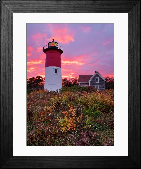 Framed Print : Sunset from Nauset Beach Lighthouse on Cape Cod, Eastham, Massachusetts, USA Framed Print : Sunset from Nauset Beach Lighthouse on Cape Cod, Eastham, Massachusetts, USA