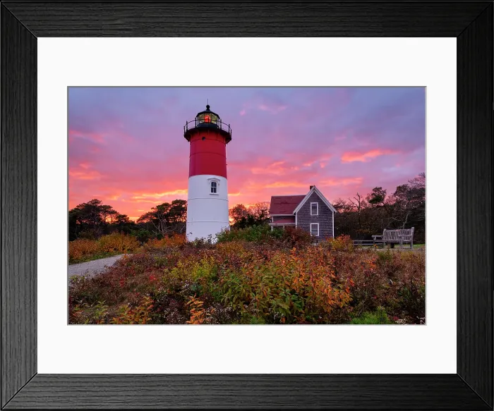 Framed Print : Sunset from Nauset Beach Lighthouse on Cape Cod, Eastham, Massachusetts, USA Framed Print : Sunset from Nauset Beach Lighthouse on Cape Cod, Eastham, Massachusetts, USA