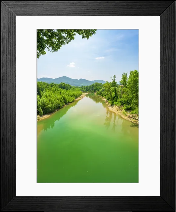 Framed Print : europe, Italy, Emilia-Romagna, The river Reno, where the Via degli dei passes nearby Framed Print : europe, Italy, Emilia-Romagna, The river Reno, where the Via degli dei passes nearby