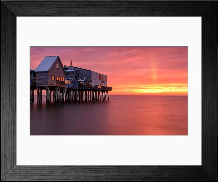 Framed Print : Sunrise at Old Orchard Beach pier, Old Orchard, Maine, USA Framed Print : Sunrise at Old Orchard Beach pier, Old Orchard, Maine, USA