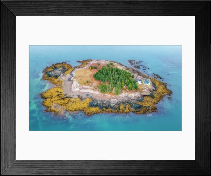 Framed Print : Aerial view of Indian Island, Maine, USA Framed Print : Aerial view of Indian Island, Maine, USA