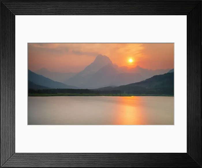 Framed Print : Smoke over Mount Wilbur, Swiftcurrent Lake, Glacier National Park, Montana, USA Framed Print : Smoke over Mount Wilbur, Swiftcurrent Lake, Glacier National Park, Montana, USA