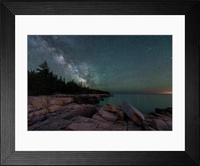 Framed Print : Milky Way over Schoodic Peninsula, Acadia National Park, Maine, USa