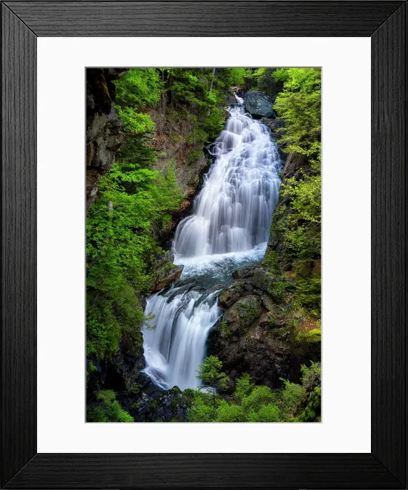 Framed Print : Spring at Crystal Cascade waterfall, Jackson, New Hampshire, USA Framed Print : Spring at Crystal Cascade waterfall, Jackson, New Hampshire, USA