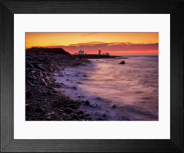 Framed Print : Sunrise at Point Judith Lighthouse, Narragansett Bay, Point Judith, Rhode Island, USA