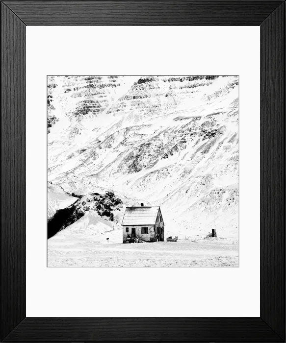 Framed Print : Shed and tractor in snowy winter landscape, Snaefellsnes Peninsula, West Iceland Framed Print : Shed and tractor in snowy winter landscape, Snaefellsnes Peninsula, West Iceland