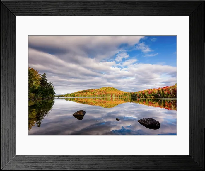 Framed Print : Autumn sunset reflection on Kettle Pond, Groton State Forest, Vermont, USA Framed Print : Autumn sunset reflection on Kettle Pond, Groton State Forest, Vermont, USA