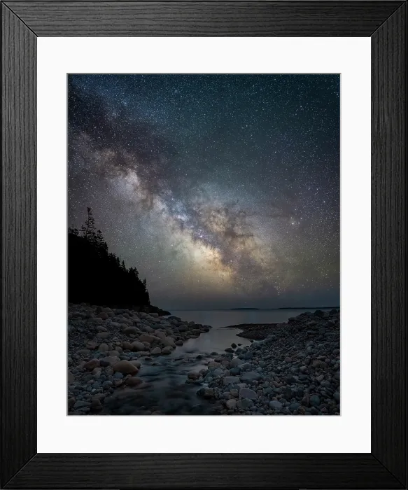 Framed Print : Milky Way over coast in Acadia National Park, Maine, USA Framed Print : Milky Way over coast in Acadia National Park, Maine, USA