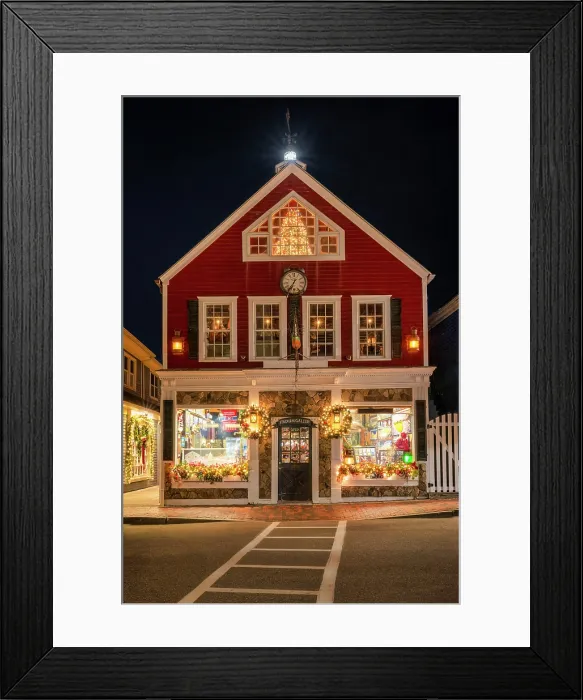 Framed Print : Holiday lights on Main Street, Kennebunkport, Maine, USA Framed Print : Holiday lights on Main Street, Kennebunkport, Maine, USA