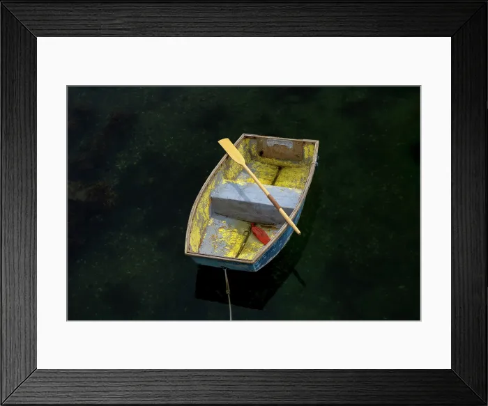 Framed Print : Yellow rowboat, Port Clyde, Maine, USA Framed Print : Yellow rowboat, Port Clyde, Maine, USA