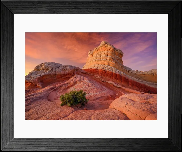 Framed Print : Sunset over White Pocket in Vermilion Cliffs National Monument, Arizona, USA