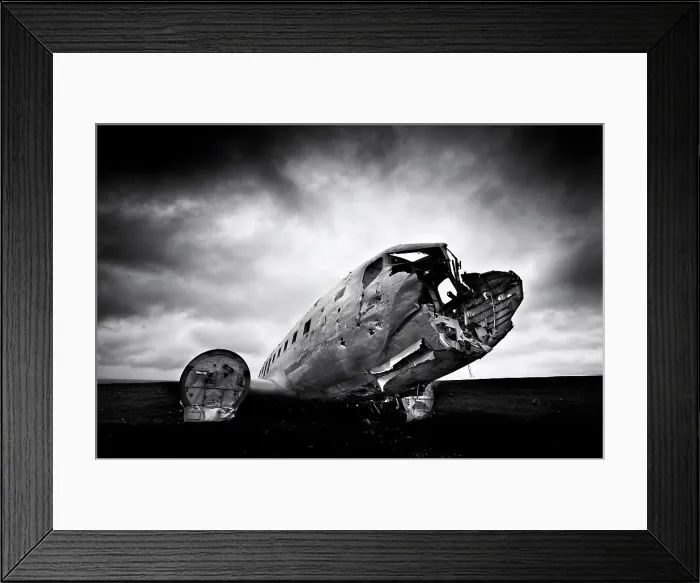 Framed Print : Plane wreck on the black beach at Solheimasandur, near Vik y Myrdal, South Iceland Framed Print : Plane wreck on the black beach at Solheimasandur, near Vik y Myrdal, South Iceland