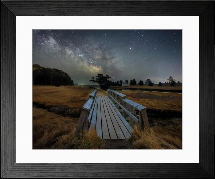 Framed Print : Milky Way over pedestrial bridge at Salt Pond, Cape Cod, Eastham, Massachusetts, USA Framed Print : Milky Way over pedestrial bridge at Salt Pond, Cape Cod, Eastham, Massachusetts, USA
