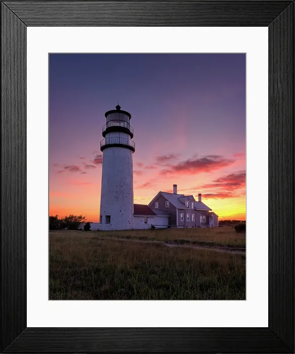 Framed Print : Sunset from Highland Lighthouse on Cape Cod, North Truro, Massachusetts, USA Framed Print : Sunset from Highland Lighthouse on Cape Cod, North Truro, Massachusetts, USA