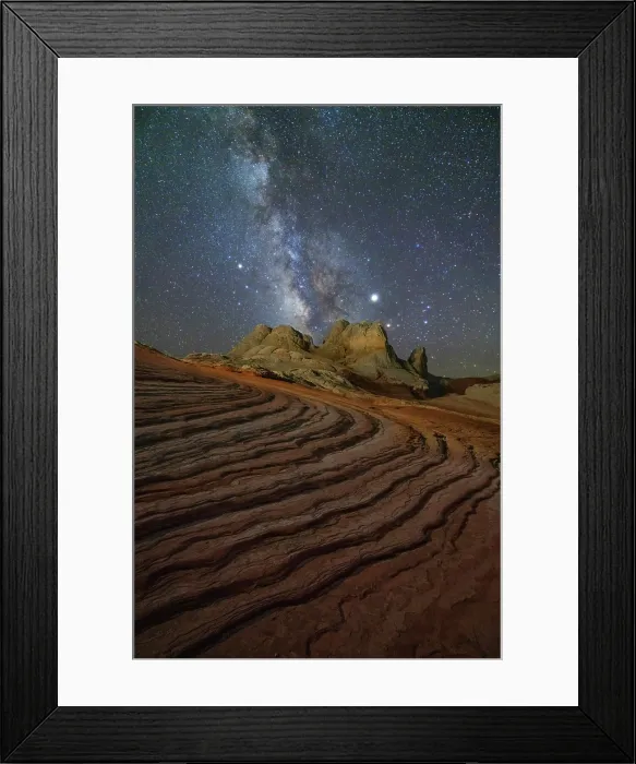 Framed Print : Rock patterns under Milky Way at White Pocket in Vermilion Cliffs National Monument, Arizona, USA Framed Print : Rock patterns under Milky Way at White Pocket in Vermilion Cliffs National Monument, Arizona, USA