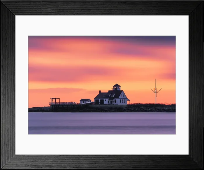 Framed Print : Dawn light over Wood Island Lifesaving Station, Kittery Point, Maine, USA Framed Print : Dawn light over Wood Island Lifesaving Station, Kittery Point, Maine, USA