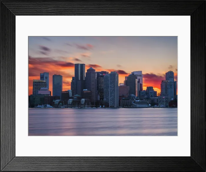 Framed Print : Sunset over city of Boston, Massachusetts, USA Framed Print : Sunset over city of Boston, Massachusetts, USA
