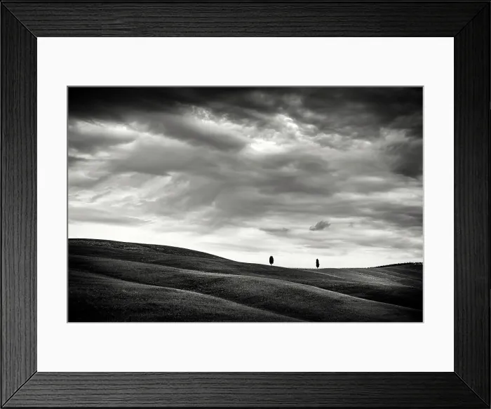 Framed Print : Rolling hills ans cypress trees, Val d'Orcia, near San Quirico d'Orcia, Tuscany, Italy