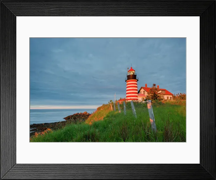 Framed Print : Sunrise over West Quoddy Head Lighthouse, Lubec, Maine, USA Framed Print : Sunrise over West Quoddy Head Lighthouse, Lubec, Maine, USA