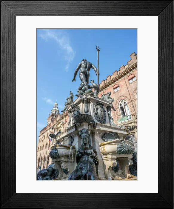 Framed Print : europe, Italy, Emilia-Romagna, Bologna. The fountain of Neptune in the piazza Maggiore Framed Print : europe, Italy, Emilia-Romagna, Bologna. The fountain of Neptune in the piazza Maggiore