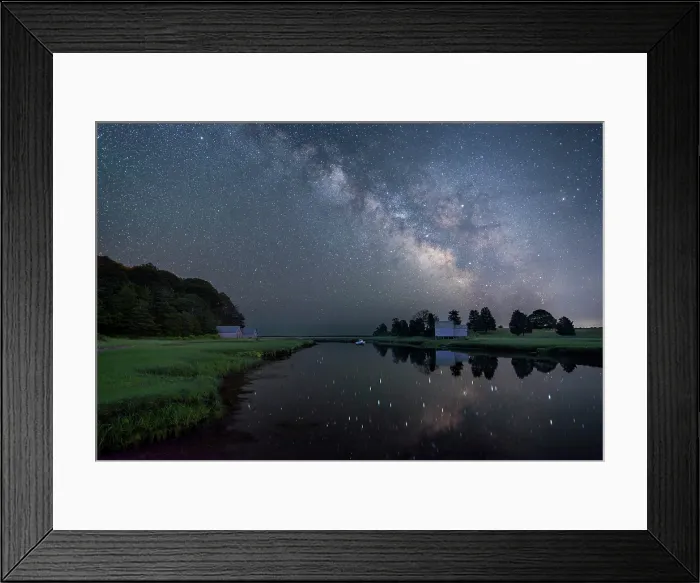 Framed Print : Milky Way over Salt Pond on Cape Cod, Eastham, Massachusetts, USA