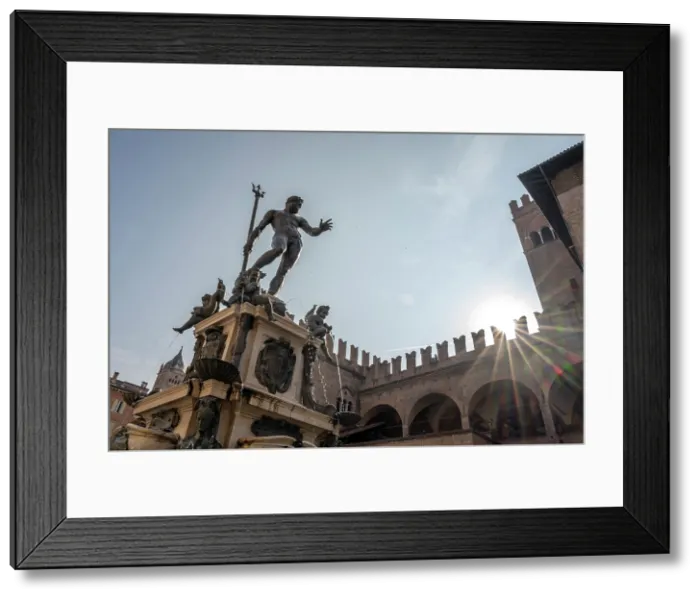 Framed Print : europe, Italy, Emilia-Romagna, Bologna. The fountain of Neptune in the piazza Maggiore Framed Print : europe, Italy, Emilia-Romagna, Bologna. The fountain of Neptune in the piazza Maggiore