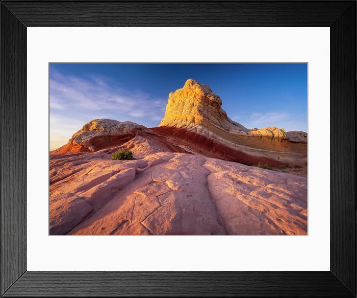 Framed Print : Golden light on rocks at White Pocket in Vermilion Cliffs National Monument, Arizona, USA Framed Print : Golden light on rocks at White Pocket in Vermilion Cliffs National Monument, Arizona, USA