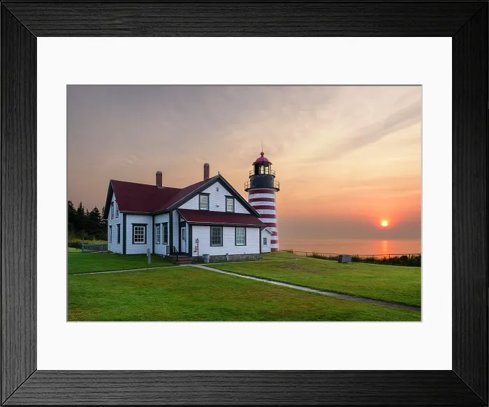 Framed Print : Sunrise at West Quoddy Head Lighthouse, Lubec, Maine, USA Framed Print : Sunrise at West Quoddy Head Lighthouse, Lubec, Maine, USA
