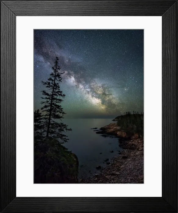 Framed Print : Milky Way over coast at Acadia National Park, Maine, USA Framed Print : Milky Way over coast at Acadia National Park, Maine, USA