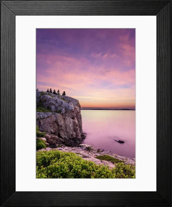 Framed Print : Sunrise from Great Head Peninsula, Acadia National Park, Maine, USA