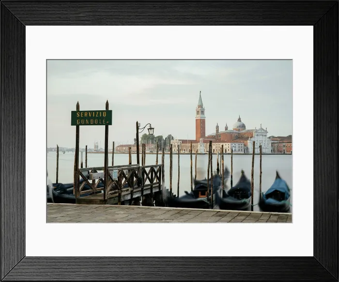 Framed Print : Goldolas on the lagoon at dawn, with San Giorgio Maggiore in the background, San Marco, Venice, Italy Framed Print : Goldolas on the lagoon at dawn, with San Giorgio Maggiore in the background, San Marco, Venice, Italy