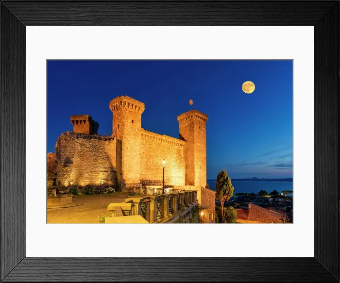 Framed Print : Full Moon over Bolsena Castle (Rocca Monaldeschi della Cervara), Bolsena, Lazio, Italy, Europe Framed Print : Full Moon over Bolsena Castle (Rocca Monaldeschi della Cervara), Bolsena, Lazio, Italy, Europe