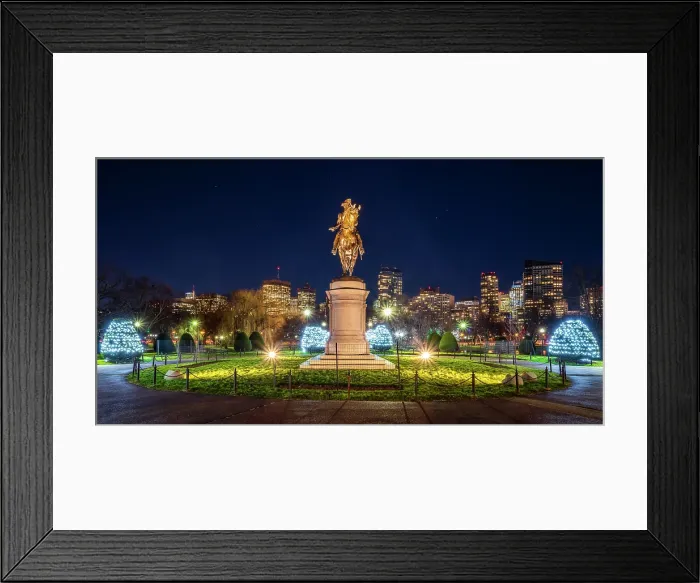 Framed Print : Holiday lights at dusk in Boston Public Garden, Boston, Massachusetts, USA Framed Print : Holiday lights at dusk in Boston Public Garden, Boston, Massachusetts, USA